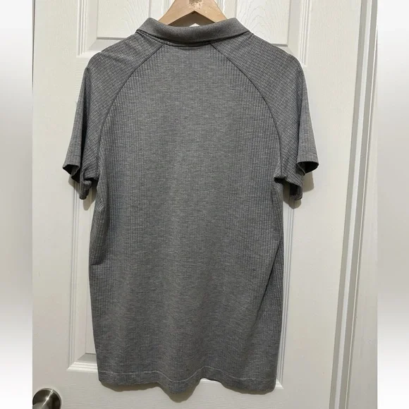 Lululemon Metal Vent Tech Polo Shirt Mens L Gray Black Golf Performance - Picture 6 of 9